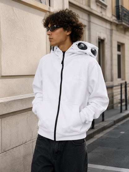Sweat à Capuche Zippé avec Lunettes Intégrées