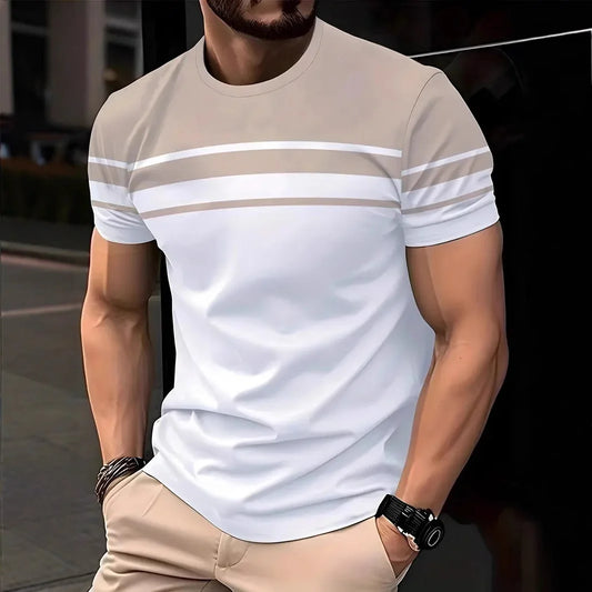 T-Shirt Homme Premium Bicolore - Coupe Ajustée et Tendance 2025
